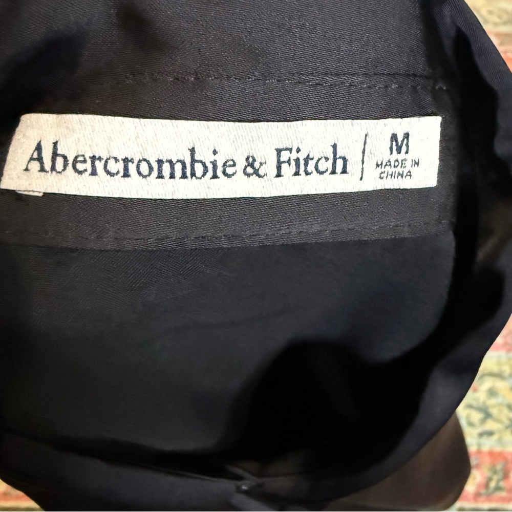 Abercrombie & Fitch Black Satin Button-Down Shirt size M Preppy Business - Picture 11 of 11